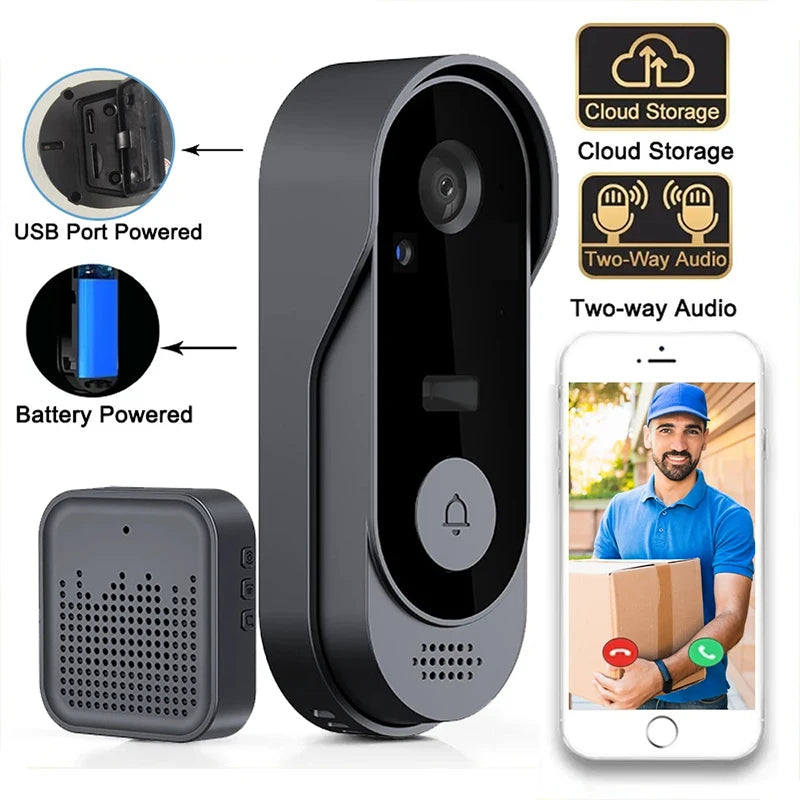 Sonnette Vidéo Sans Fil WiFi – Sécurité Intelligente pour Votre Entrée